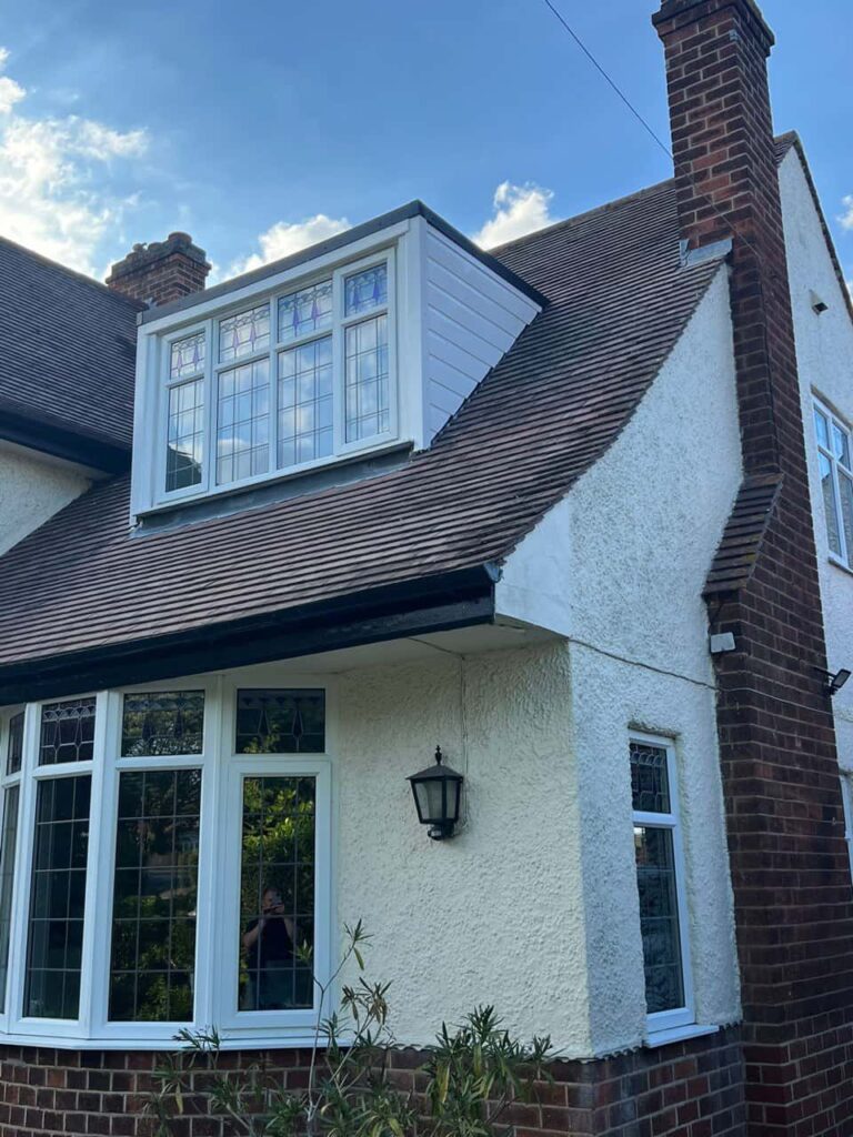 This is a photo of a dormer window which has just had some repairs carried out where the roof and the dormer meet. Works carried out by LS Roofing Great Missenden